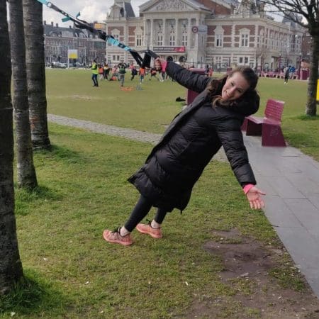 Personal training vrouw in de buurt van het Rijksmuseum in Amsterdam